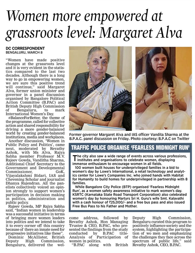 Women in Public Policy and Politics Gender Equality B.PAC