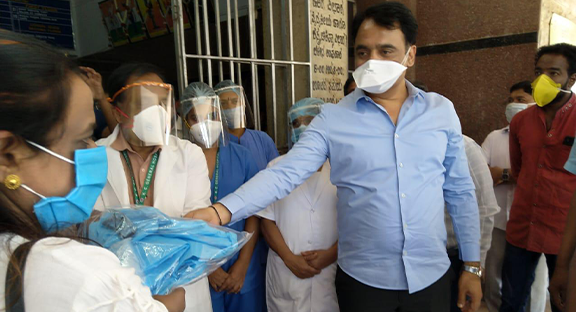 Distributed face-shields to doctors and health workers
