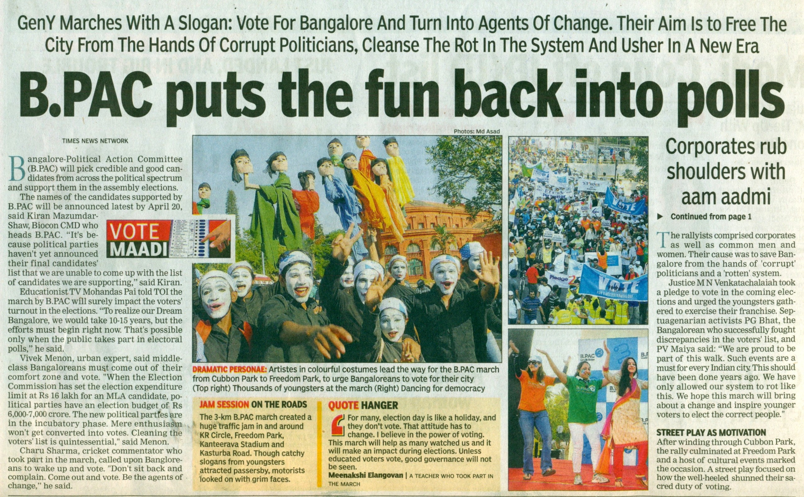 The Times Of India - B.pac puts the fun back into polls - 14 Apr, 2013